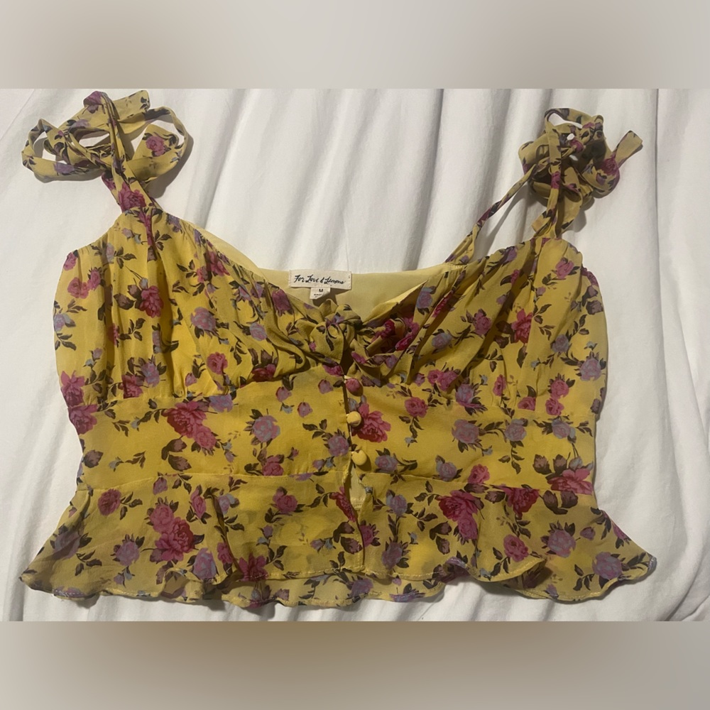 floral button up cropped tank top